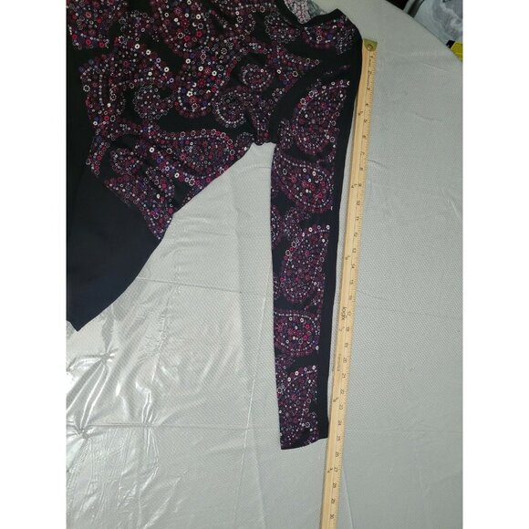 Michael Kors Womens Size XS crew Neck Long Sleeve Floral Peasant Top purple --21 - Picture 11 of 12